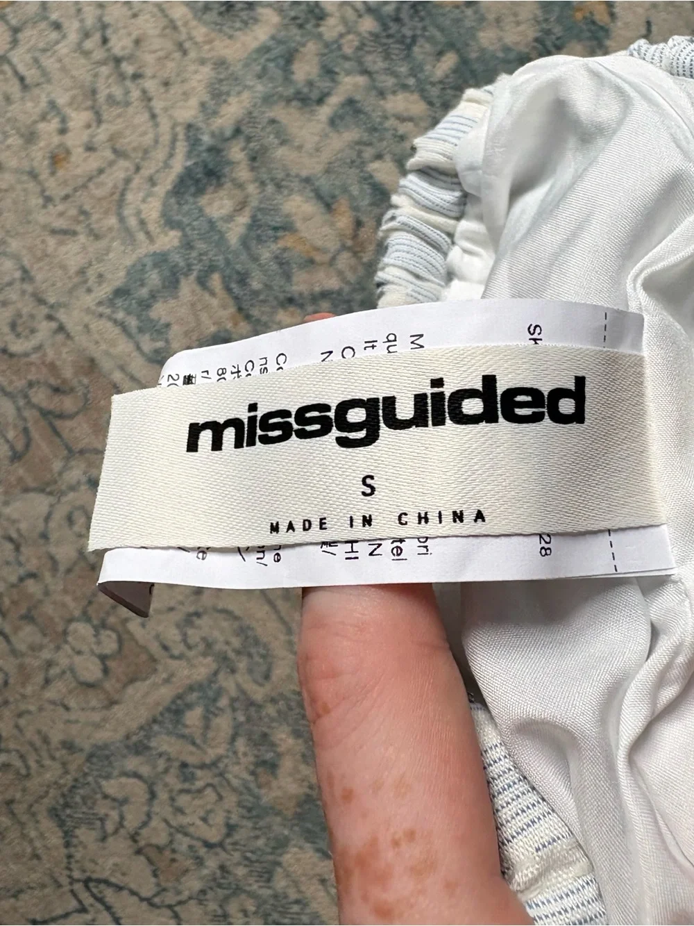 MISSGUIDED Diamond Studded Striped Loose Lounge Shorts Elastic Waist Tie Front S